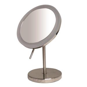 Whitehaus Collection Freestanding Round Mirror - LED - Chrome