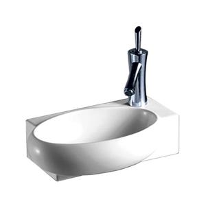 Whitehaus Collection Oval Wall Mount Bathroom Sink - 17-in - White