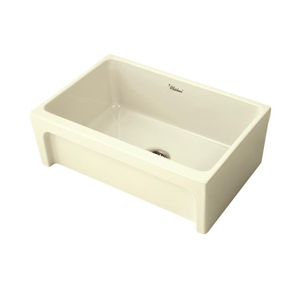 Whitehaus Collection Front Apron Fireclay Kitchen Sink - Single Bowl - Beige