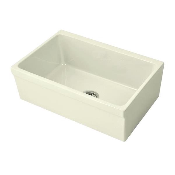 Whitehaus Collection Front Apron Fireclay Kitchen Sink - Single Bowl - Beige