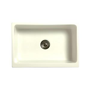 Whitehaus Collection Front Apron Fireclay Kitchen Sink - Single Bowl - Beige