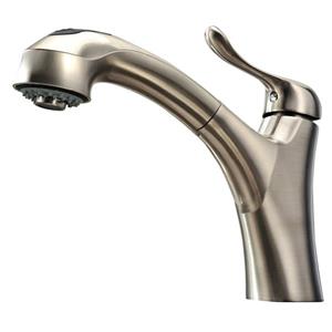 Whitehaus Collection Kitchen Faucet with Pull-Out Sprayer - Brushed Nickel