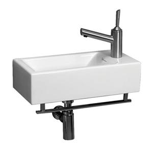 Whitehaus Collection Wall Mount Bathroom Sink with Towel Bar - 19.75-in - White