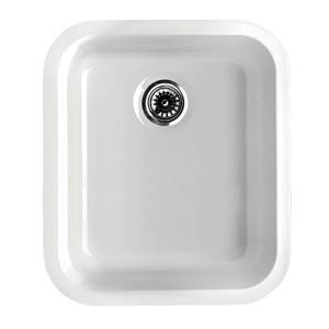 Whitehaus Collection Fireclay Undermount Kitchen Sink - Single Bowl - White