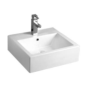 Whitehaus Collection Rectangular Bathroom Sink with Overflow - 19.63-in - White