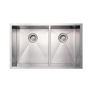 Whitehaus Collection Commercial Undermount Sink - Double Bowl - Stainless Steel