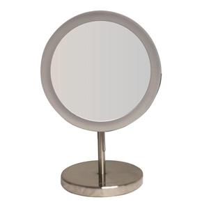 Whitehaus Collection Freestanding Round Mirror - LED - Nickel