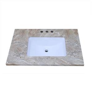 Luxo Marbre Quartz Bathroom Countertop - 37-in x 22-in - Brown