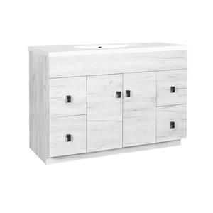 Luxo Marbre Relax Bathroom Vanity - 49-in - Old White Wood Veneer