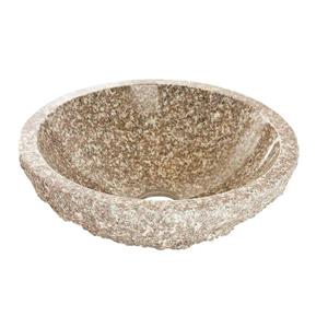 Luxo Marbre Natural Stone Bathroom Sink - 17-in - Vibrant pink