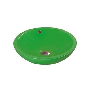 Luxo Marbre Ceramic Bathroom Sink with Overflow -17.25-in- Green