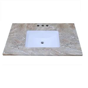 Luxo Marbre Quartz Bathroom Countertop - 49-in x 22-in - Brown