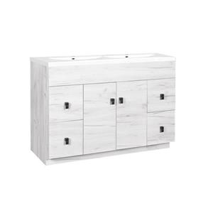 Luxo Marbre Eco Bathroom Vanity - 49-in - Old White Wood Veneer