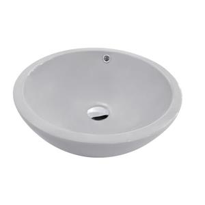 Luxo Marbre Ceramic Bathroom Sink with Overflow -17.25-in- Grey