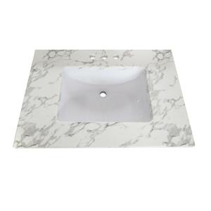 Luxo Marbre Quartz Bathroom Countertop - 31-in x 22-in - White