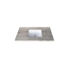 Luxo Marbre Quartz Bathroom Countertop - 31-in x 22-in - Grey