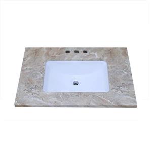 Luxo Marbre Quartz Bathroom Countertop - 31-in x 22-in - Brown