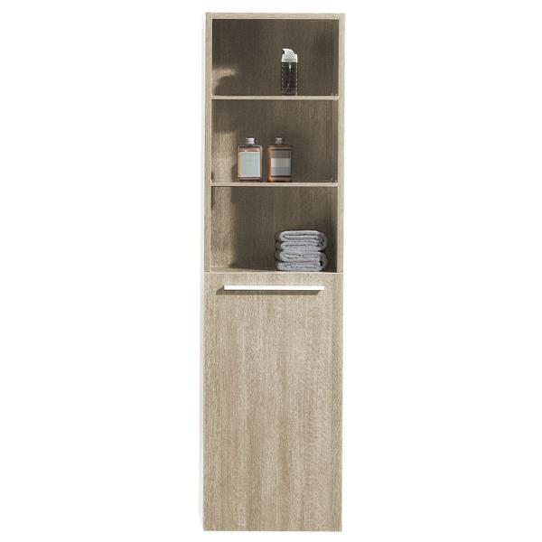 Luxo Marbre Bathroom Side Cabinet - 15.75-in x 59-in - Light Oak ...