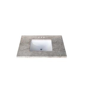 Luxo Marbre Quartz Bathroom Countertop - 25-in x 22-in - Grey