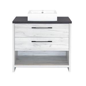Luxo Marbre Countryside Bathroom Vanity - 36-in -Old White Wood Veneer
