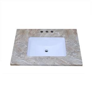 Luxo Marbre Quartz Bathroom Countertop - 25-in x 22-in - Brown