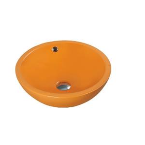 Luxo Marbre Ceramic Bathroom Sink with Overflow -17.25-in- Orange