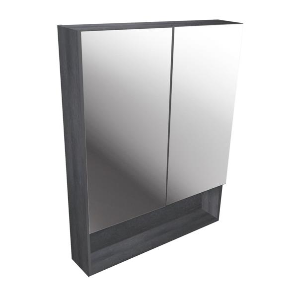 Luxo Marbre Smally Mirror Medicine Cabinet 27 5 In X 35 5 In Charcoal 626954250317 Rona