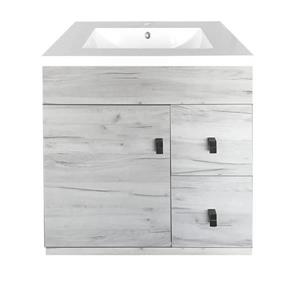 Meuble-lavabo simple Eco de Luxo Marbre, 31 po, effet bois blanchi