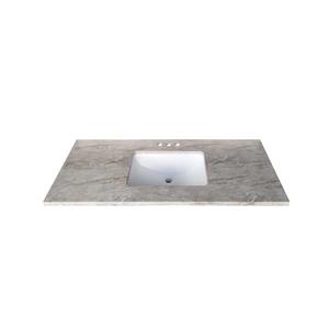 Luxo Marbre Quartz Bathroom Countertop - 49-in x 22-in - Grey