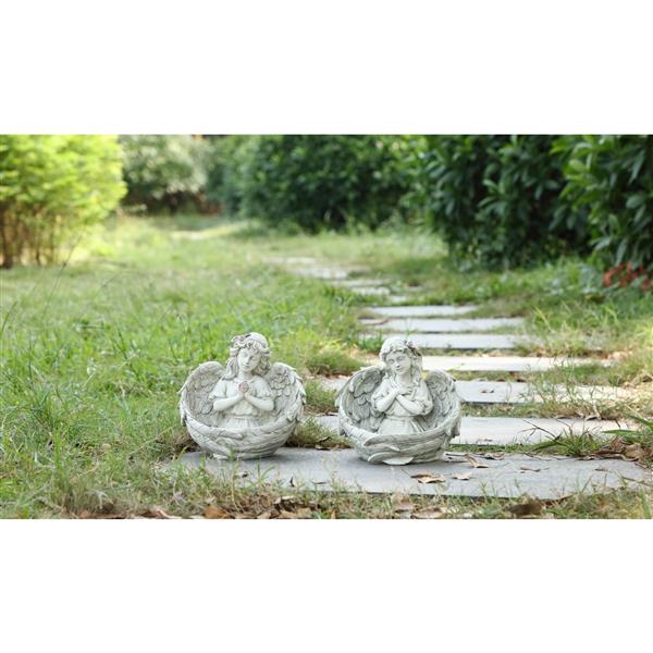 Hi-Line Gift Ltd. Angels Praying Statues - Set of 2 - Multicoloured