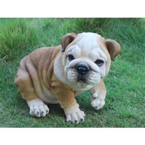 Statue de chiot bouledogue, multicolore