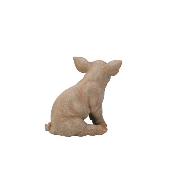 Petit statue de cochon assis, multicolore