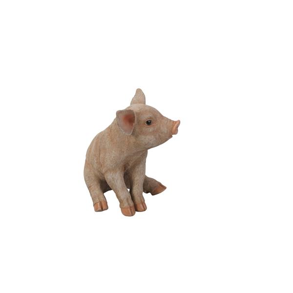 Petit statue de cochon assis, multicolore