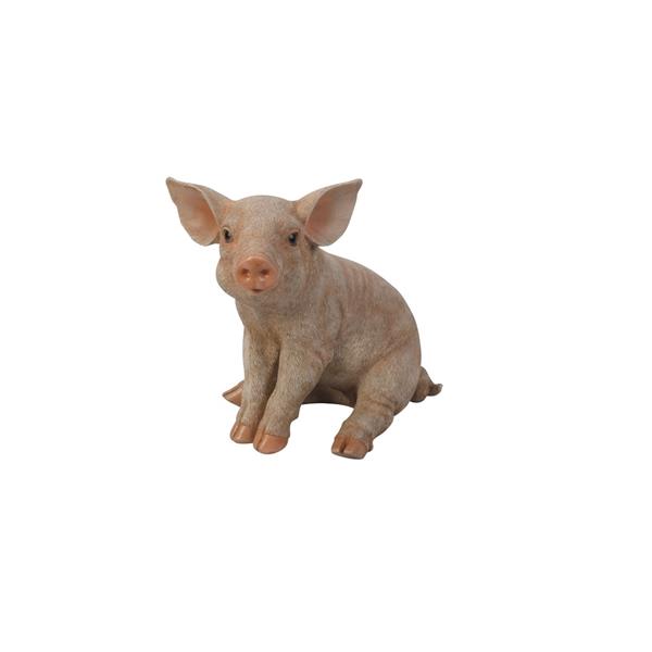 Petit statue de cochon assis, multicolore