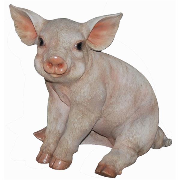 Petit statue de cochon assis, multicolore