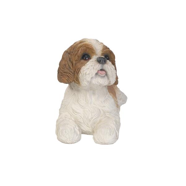 Hi-Line Gift Ltd. Shih Tzu Lying Down - Brown/White