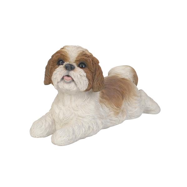 Hi-Line Gift Ltd. Shih Tzu Lying Down - Brown/White