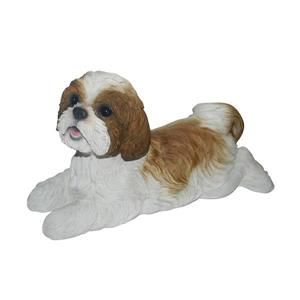 Hi-Line Gift Ltd. Shih Tzu Lying Down - Brown/White