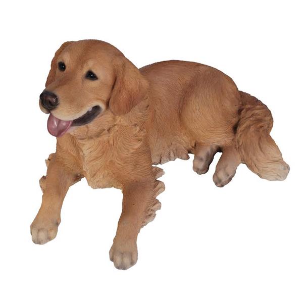 Peluche Golden Retriever Couché Marron Clair Heunec - Doudou Réaliste
