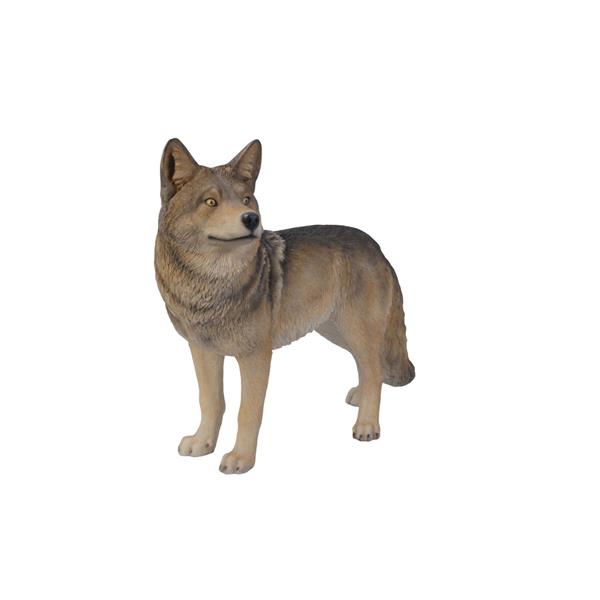 Statue de coyote debout, multicolore