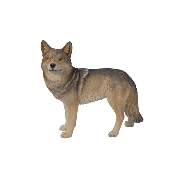 Statue de coyote debout, multicolore