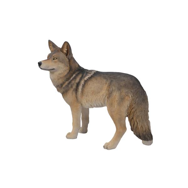 Statue de coyote debout, multicolore