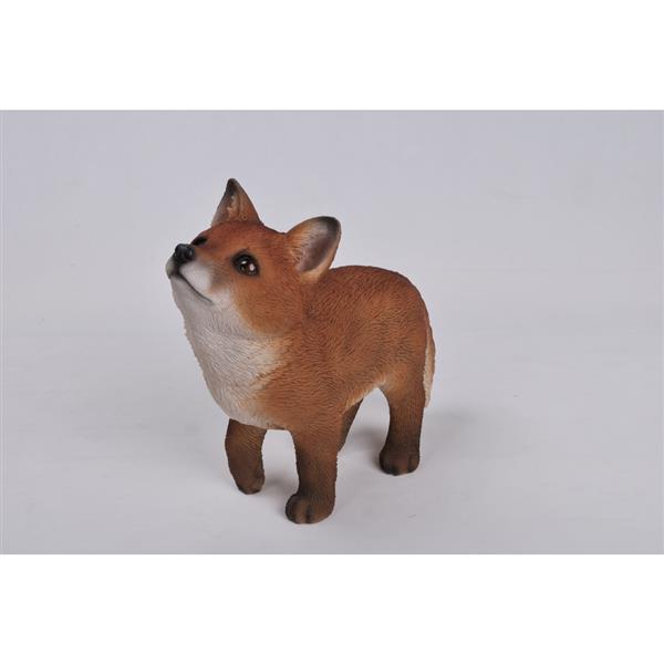 Statue de chiot renard regardant en l'air, multicolore