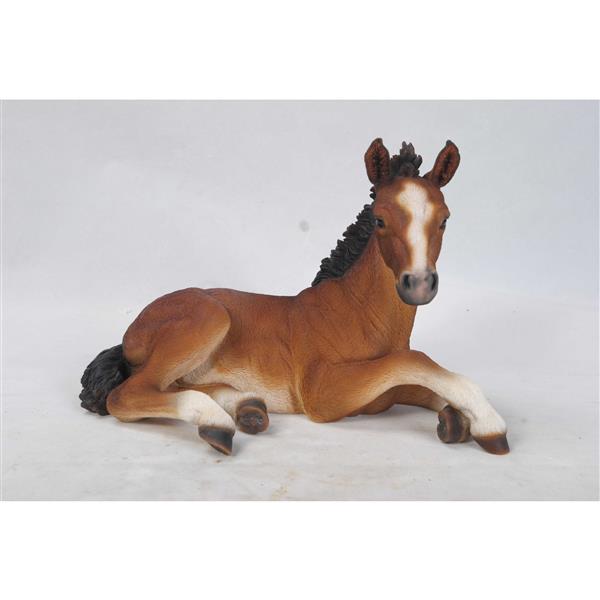 Hi-Line Gift Ltd. Horse Colt Laying Down Statue - Multicoloured