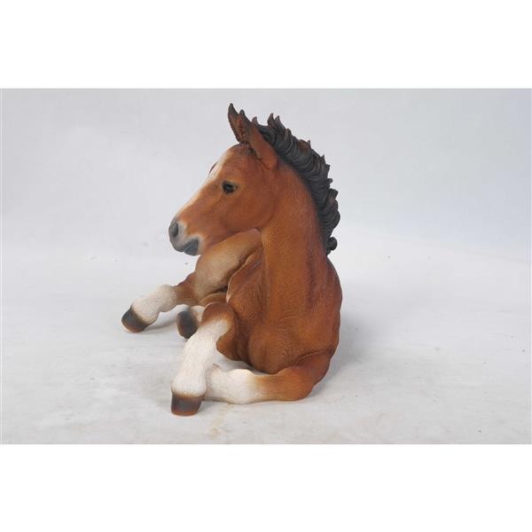 Hi-Line Gift Ltd. Horse Colt Laying Down Statue - Multicoloured