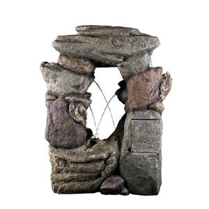 Hi-Line Gift Multi-Level Stone Fountain with Lights - Multicoloured
