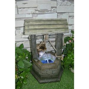 Hi-Line Gift Ltd. Wishing Well Fountain with Bucket and LED Lights - Multi