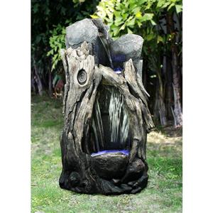 Hi-Line Gift Tree Trunk Waterfall Fountain with LED Lights - Multi