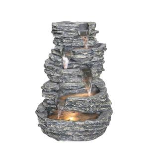 Fontaine à multi niveaux avec éclairage à DEL, multicolore