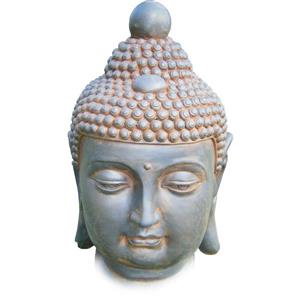 Statue en fibre d'argile de tête de Buddha, multicolore